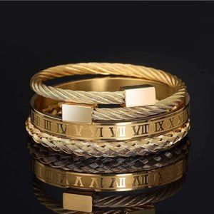 🔥🔥😍😍Brand New 3pcs/set Textured Metal Bangle